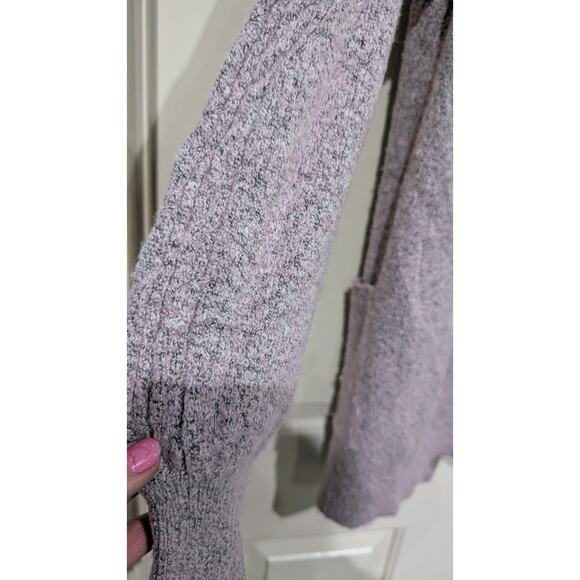 Hinge Purple Marled Knit Open Front Shawl Cardigan w/ Pockets sz M - Picture 5 of 5